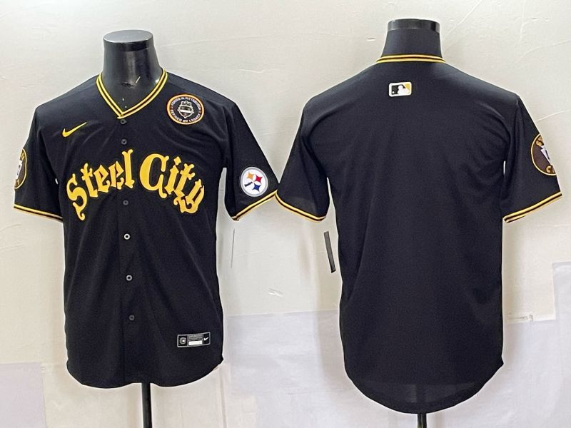 Men 2025 Nike Pittsburgh Steelers Blank Black Limited NFL Jersey style 0062->pittsburgh steelers->NFL Jersey